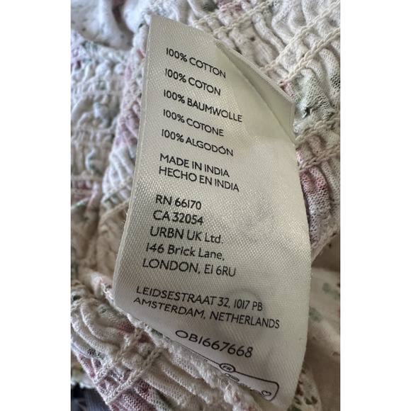 Free People Favorite Girl Top Romantic Floral Ruffle Smocked Boho Cottagecore Sm - Picture 15 of 16